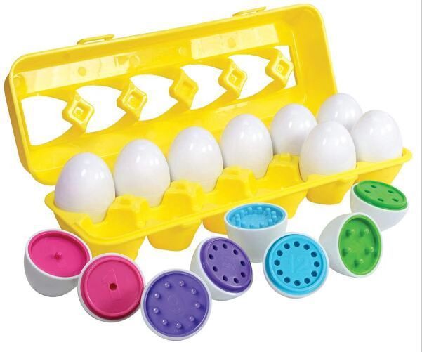 Matching Eggs 12 pcs Set Color & Shape Recoginition Sorter Puzzle for Toddlers